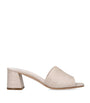Beige Leather Croc-Embossed Arles Mules 50