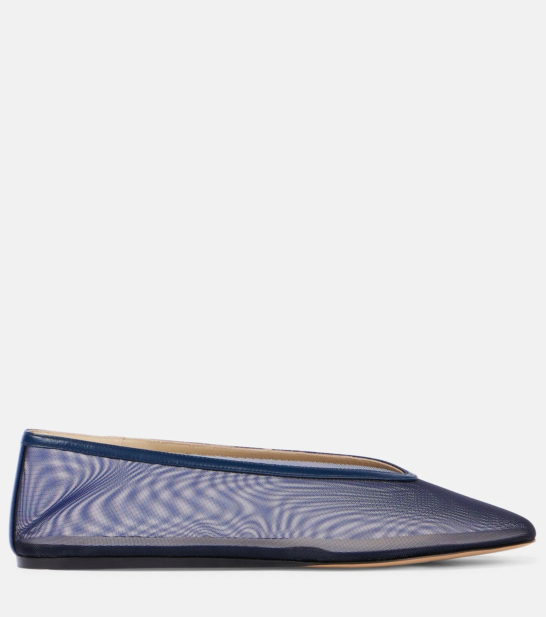 Le Monde Béryl - Luna leather-trimmed mesh ballet flats