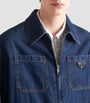 Prada Blue Logo-Plaque Denim Jacket