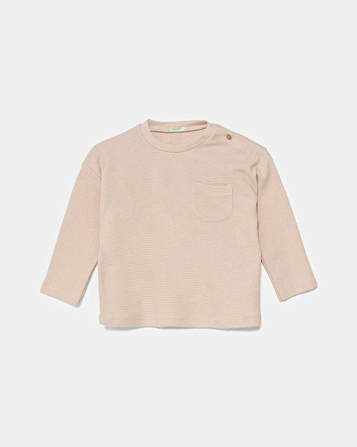 Бебешка памучна блуза с дълъг ръкав United Colors of Benetton