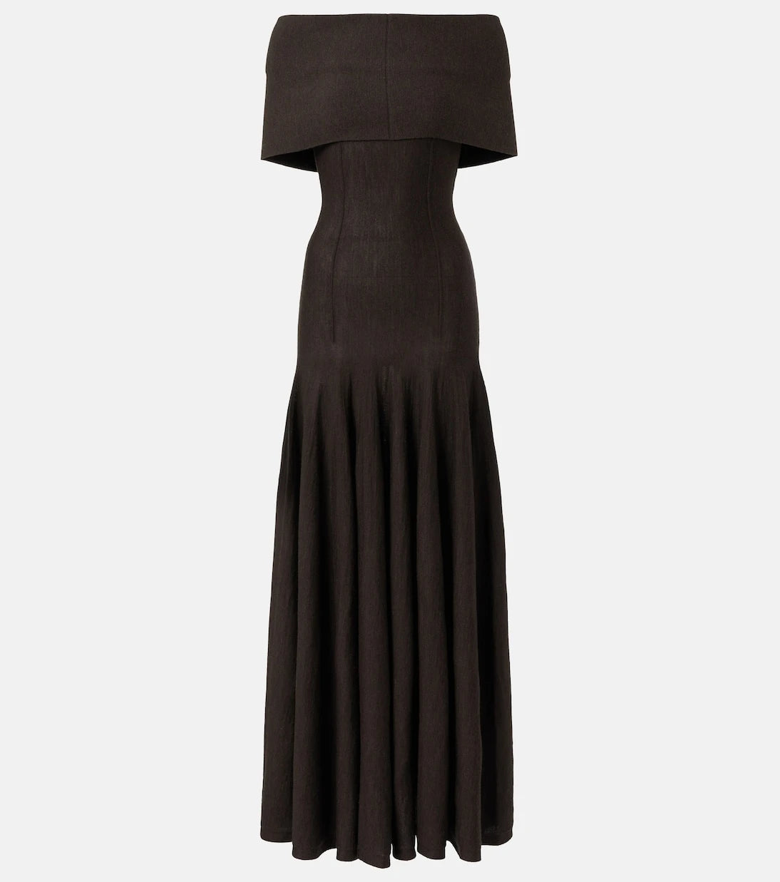 Khaite - Ava off-shoulder wool-blend maxi dress