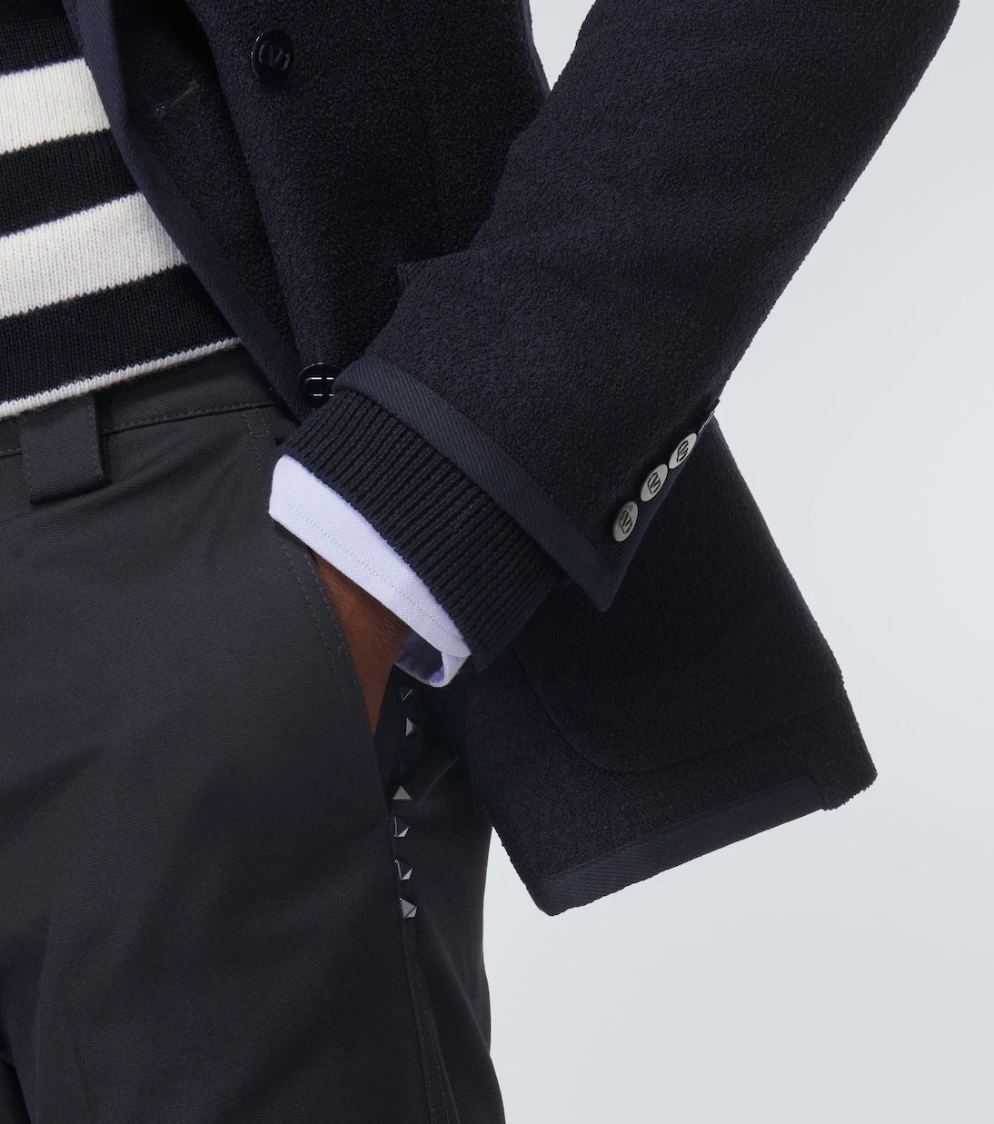 Valentino - Rockstud canvas straight pants