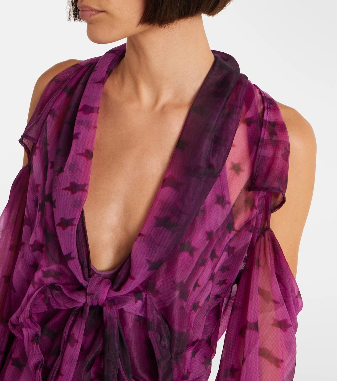 Acne Studios - Cutout printed semi-sheer midi dress