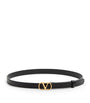 Valentino Garavani Black Leather VLogo Signature Belt