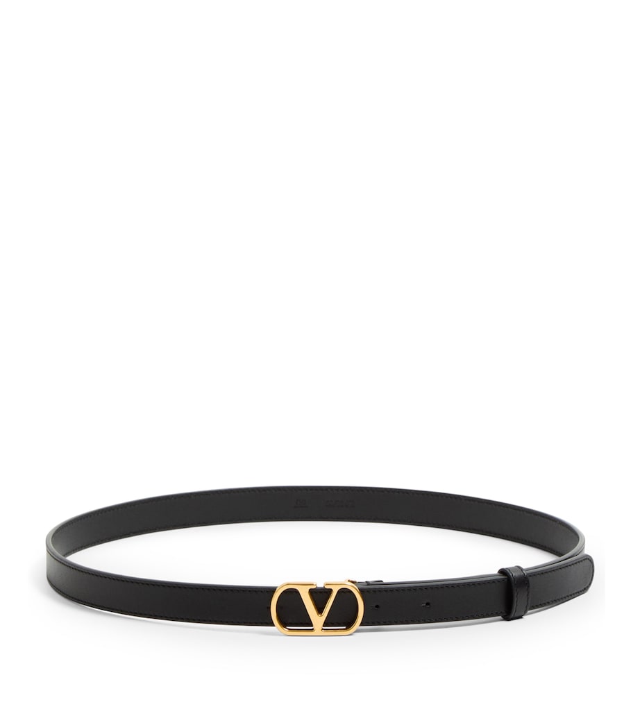 Valentino Garavani Black Leather VLogo Signature Belt