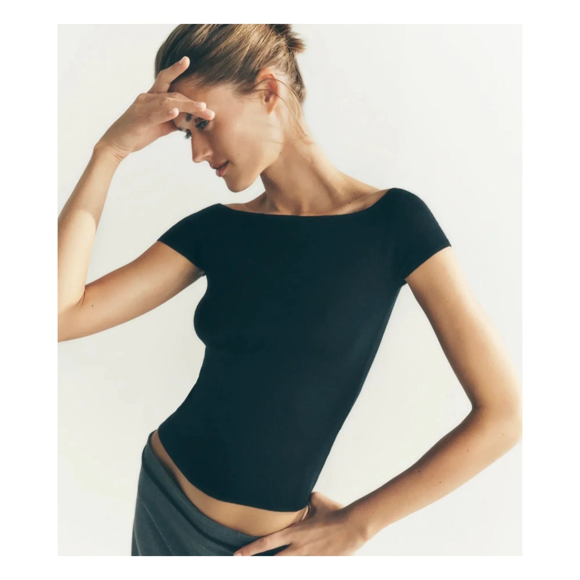 Bompard - Cashmere and Silk Bardot Collar Knit Top | Black