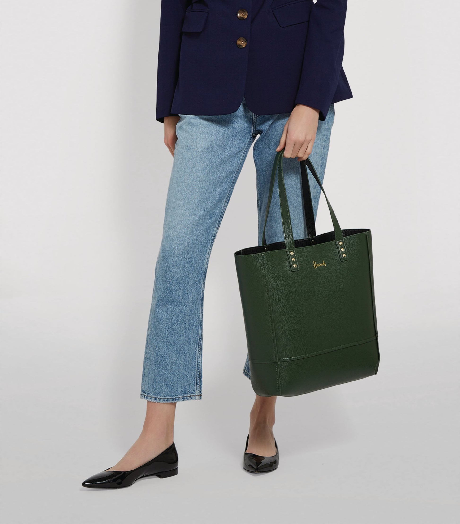 Harrods Black Fern Tote Bag