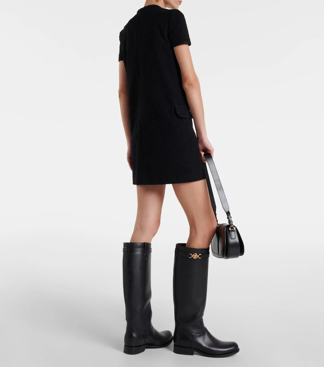 Versace - Cotton-blend tweed shift dress