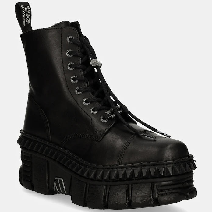 Кожени кубинки New Rock CRUST NEGRO + TOWER CASCO NEGRO
