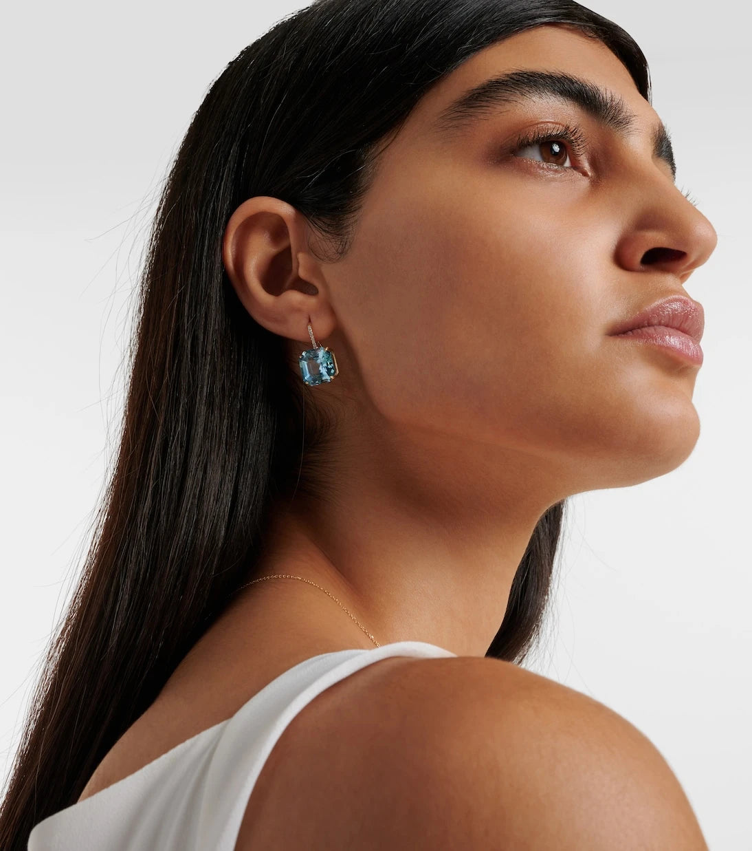 Mateo - 14kt gold earrings with topaz and diamonds