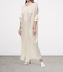LOEWE White EXCLUSIVE Silk Satin Donut Chain Silver Capsule Shirt Dress