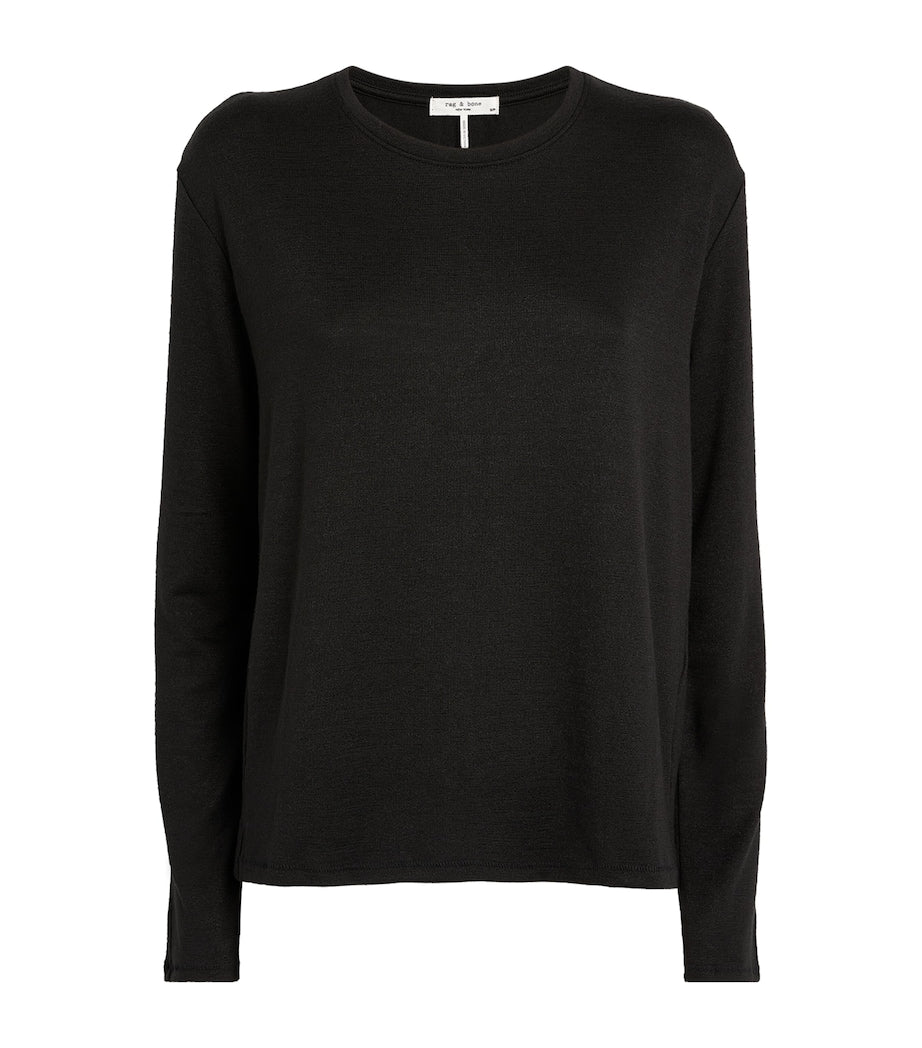 Rag & Bone Black Fine-Knit Sweater