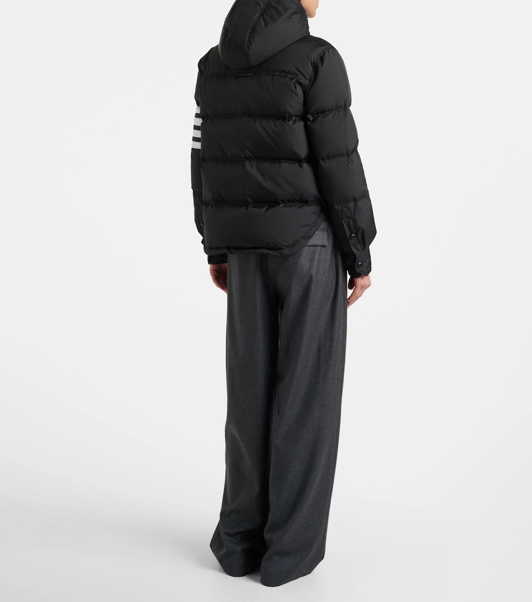 Thom Browne - 4-Bar hooded quilted down jacket