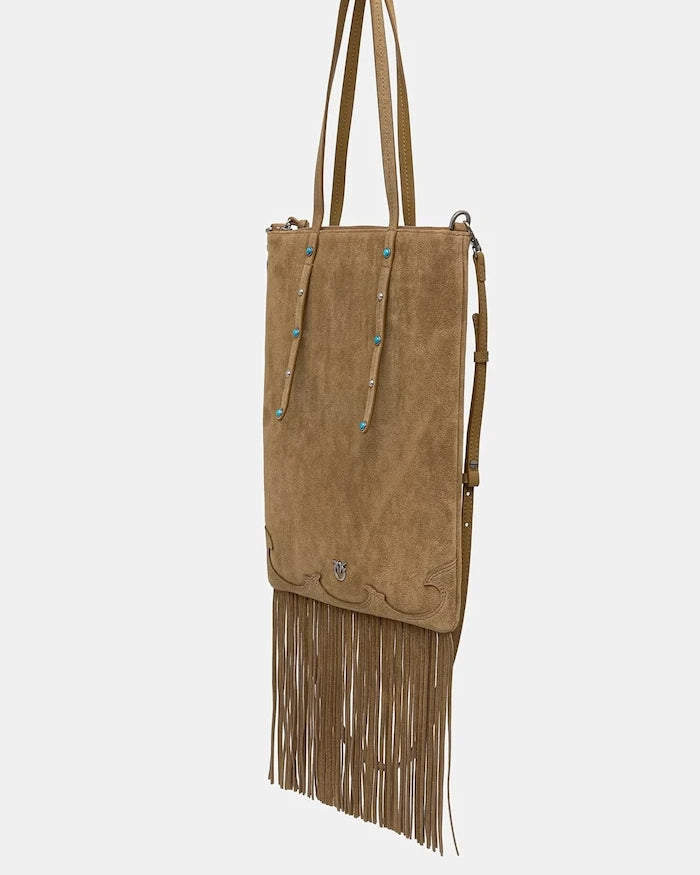 Pinko kadın süet crossbody çanta
