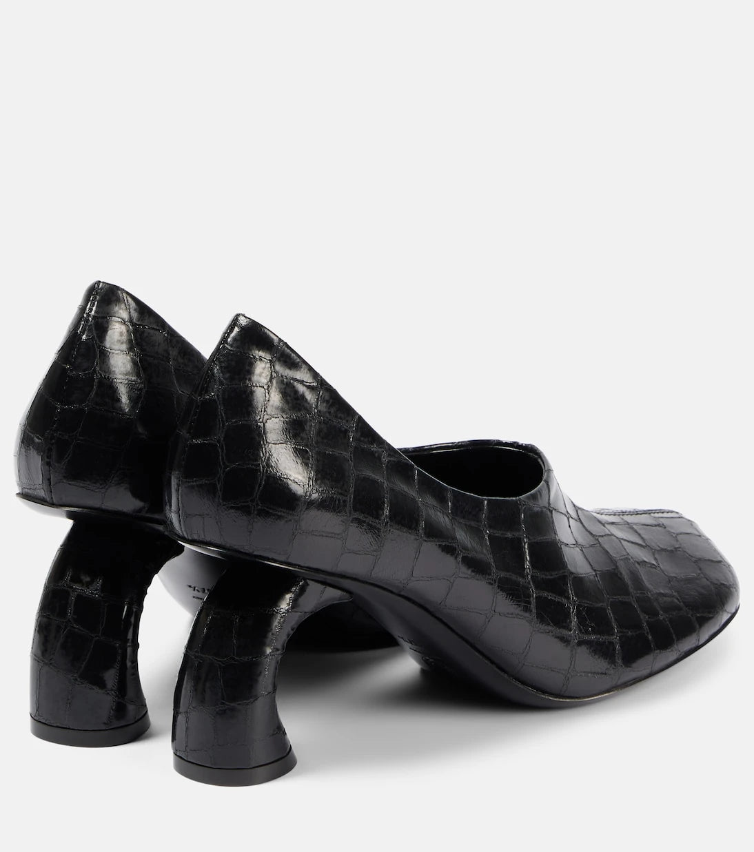 Dries Van Noten - 75 croc-effect metallic leather pumps