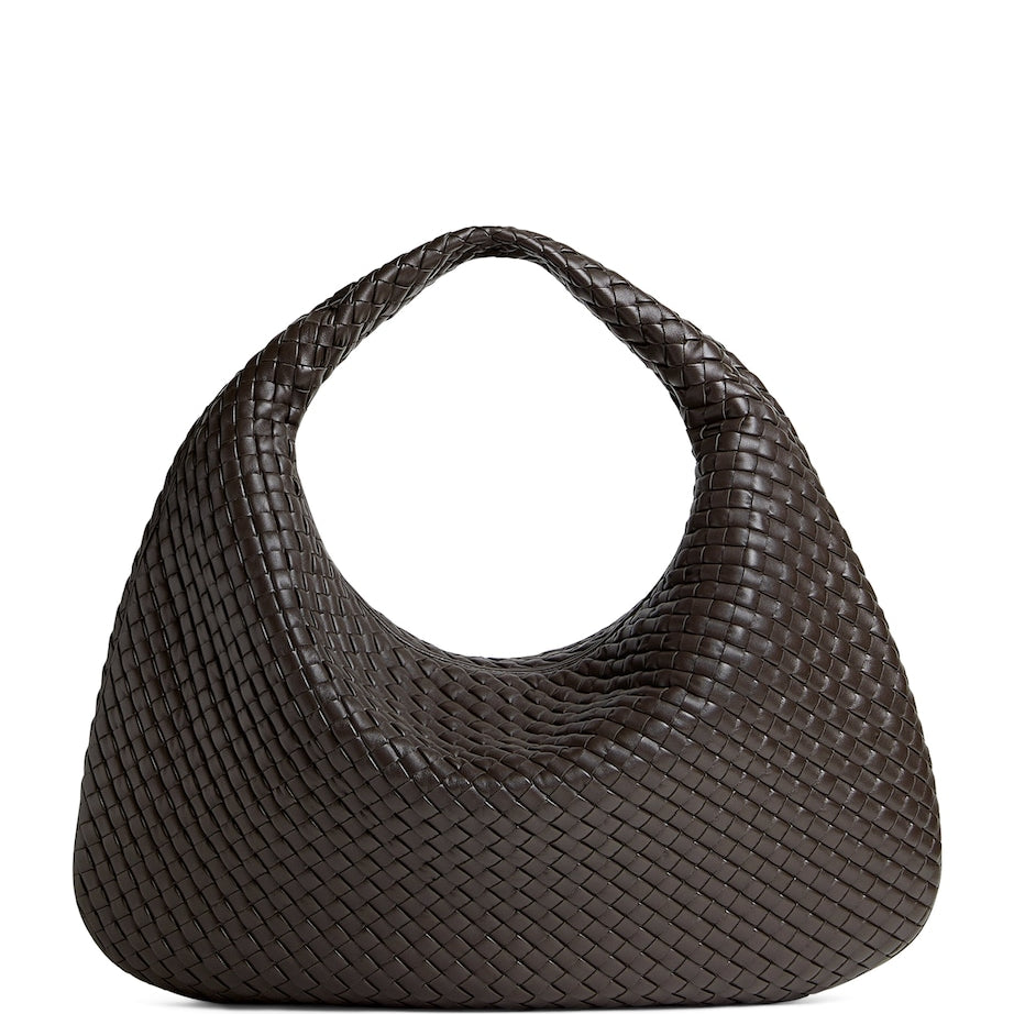 Intrecciato Leather Maxi Veneta Shoulder Bag