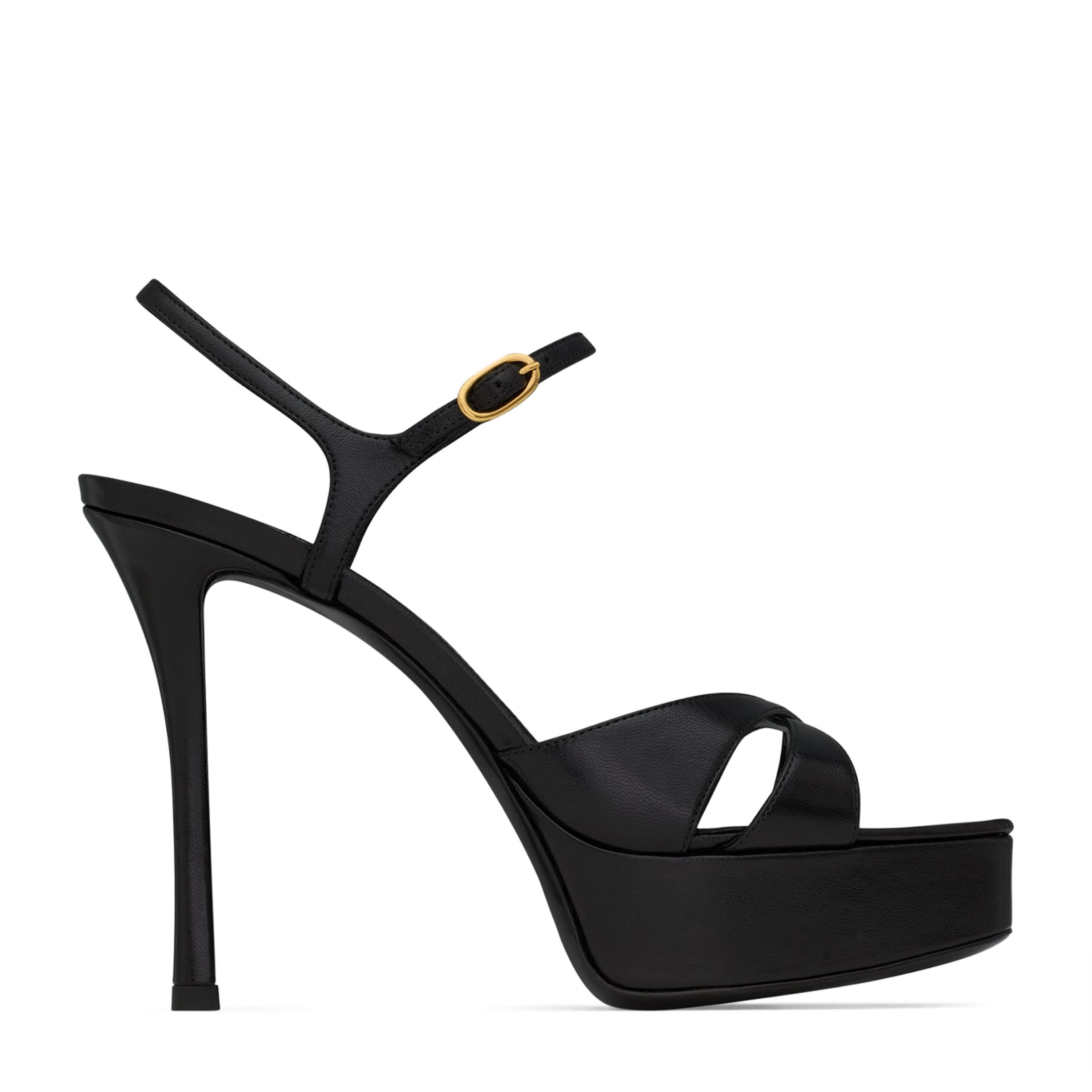 Saint Laurent Black Debbie Platform Sandals 85