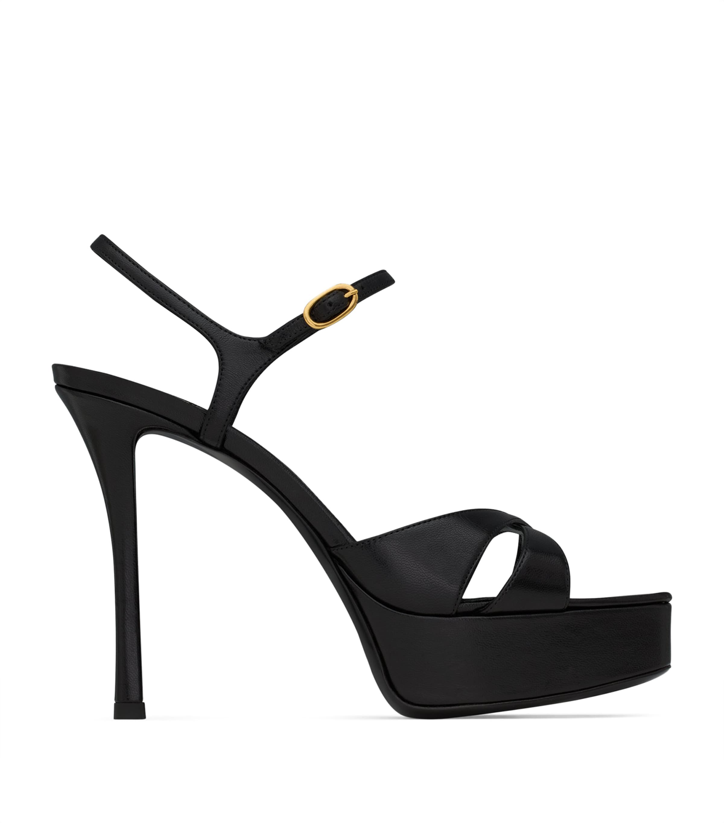 Saint Laurent Black Debbie Platform Sandals 85