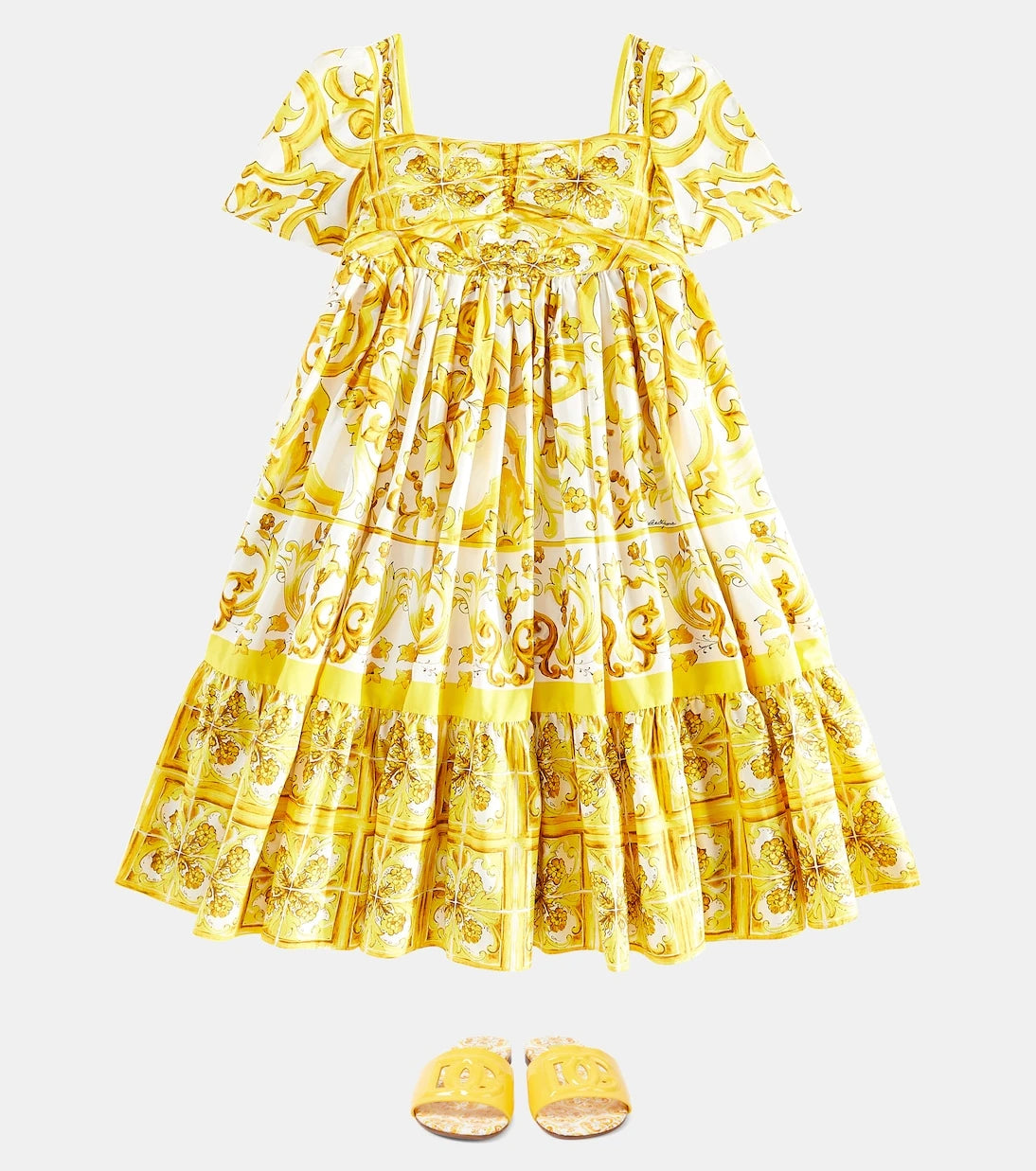 Dolce&Gabbana Kids - أحذية مول مفتوحة من الجلد اللامع