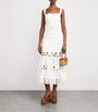 Self-Portrait Lace-Insert Belted Midi Dress WHITE