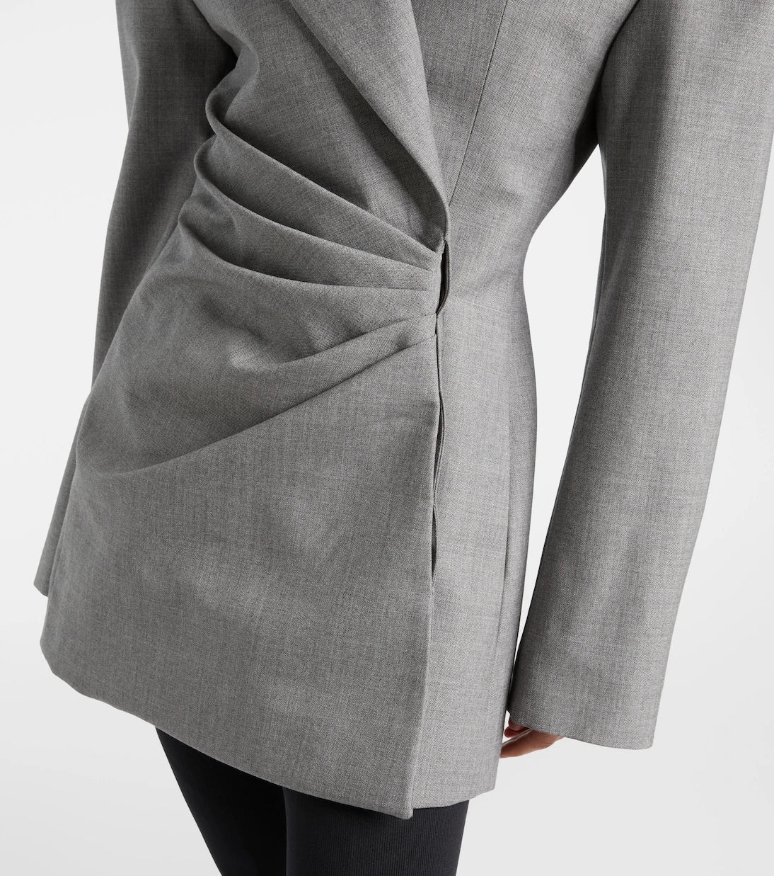 Balmain - Draped virgin wool blazer dress