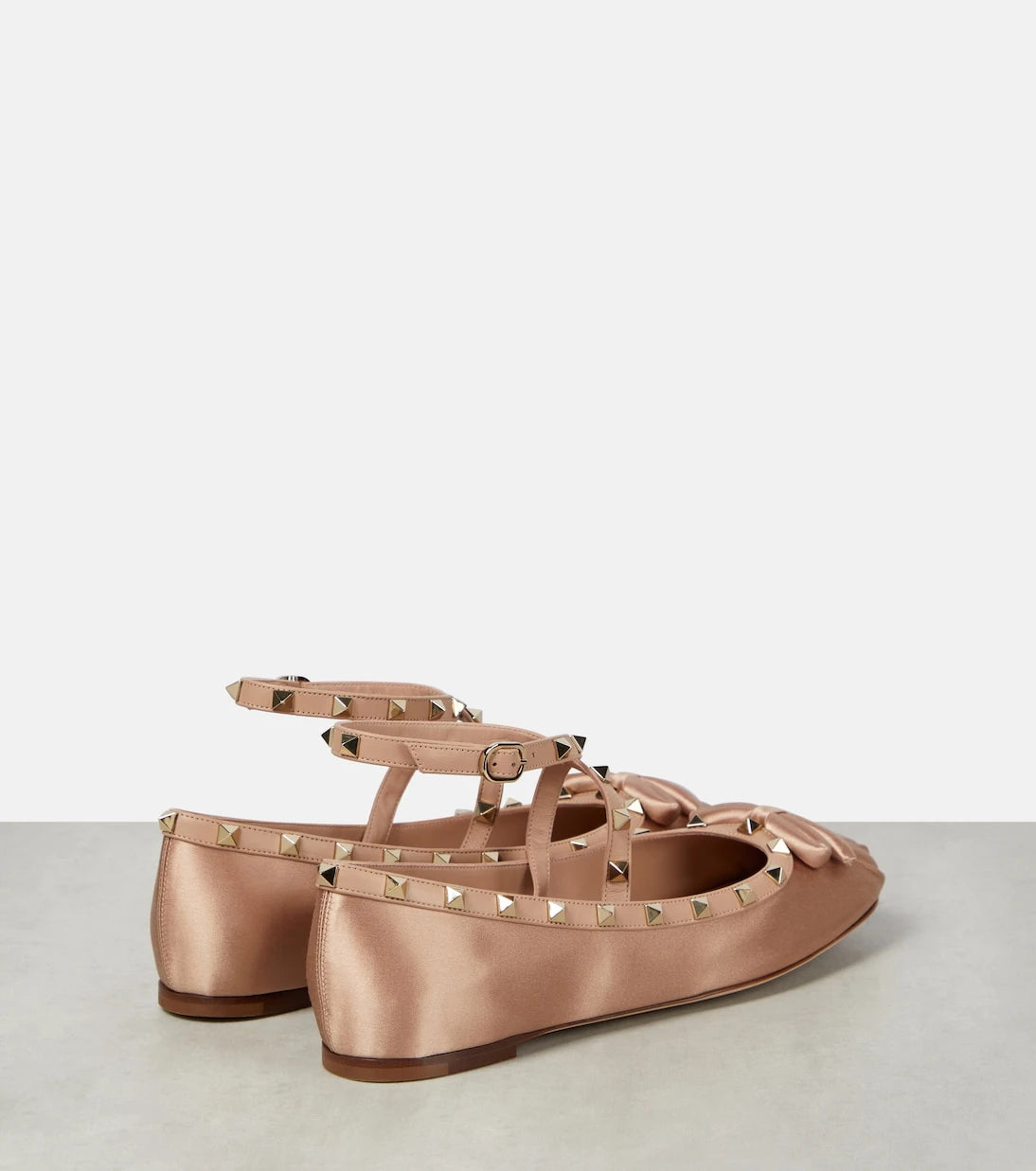 Valentino Garavani - Rockstud satin  ballet flats
