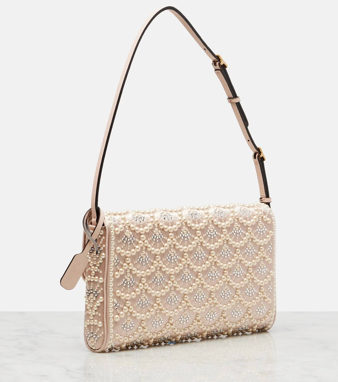 Valentino Garavani - DeVain Small embellished satin shoulder bag