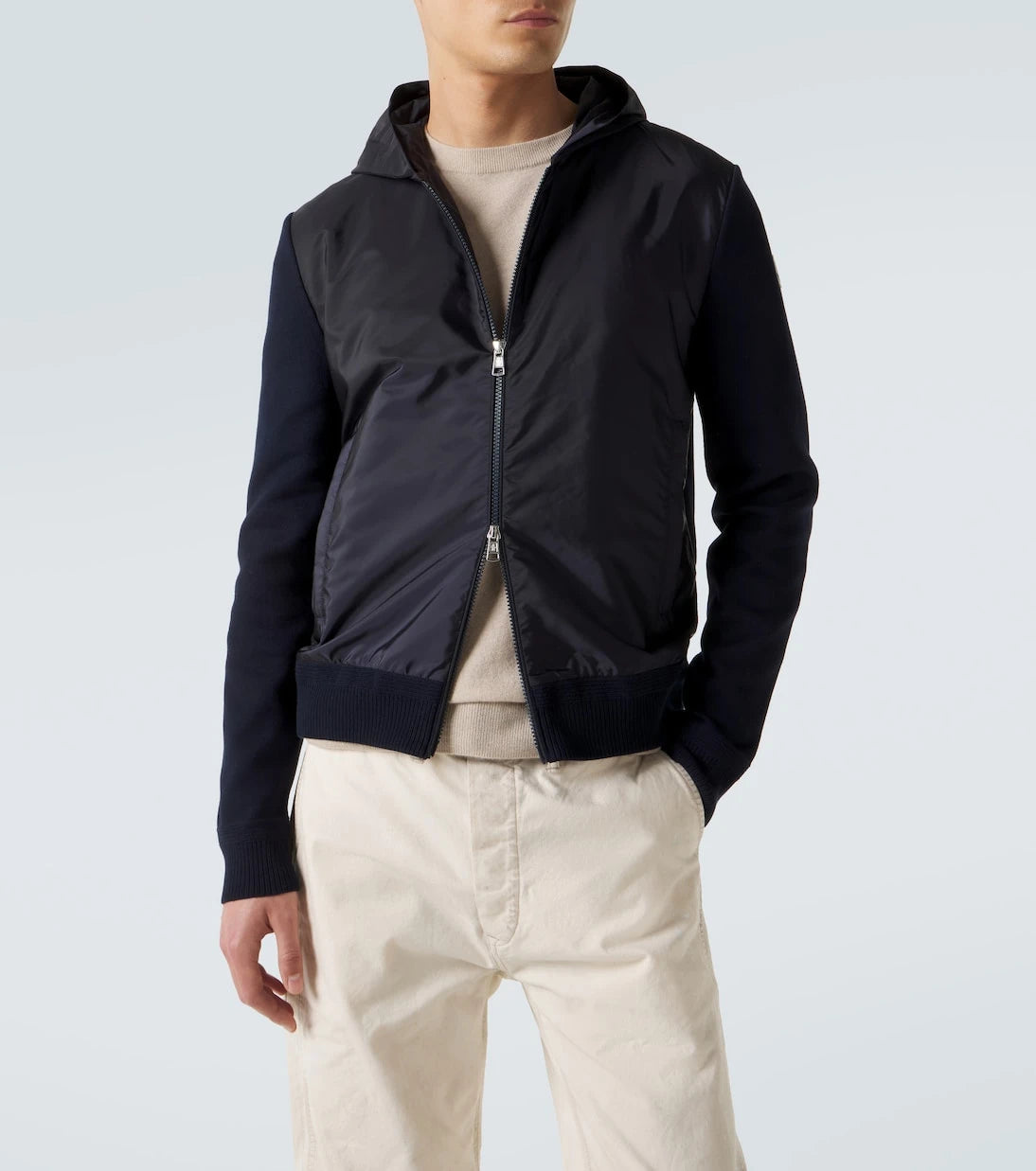 Moncler - Tricot hooded cotton-blend jacket
