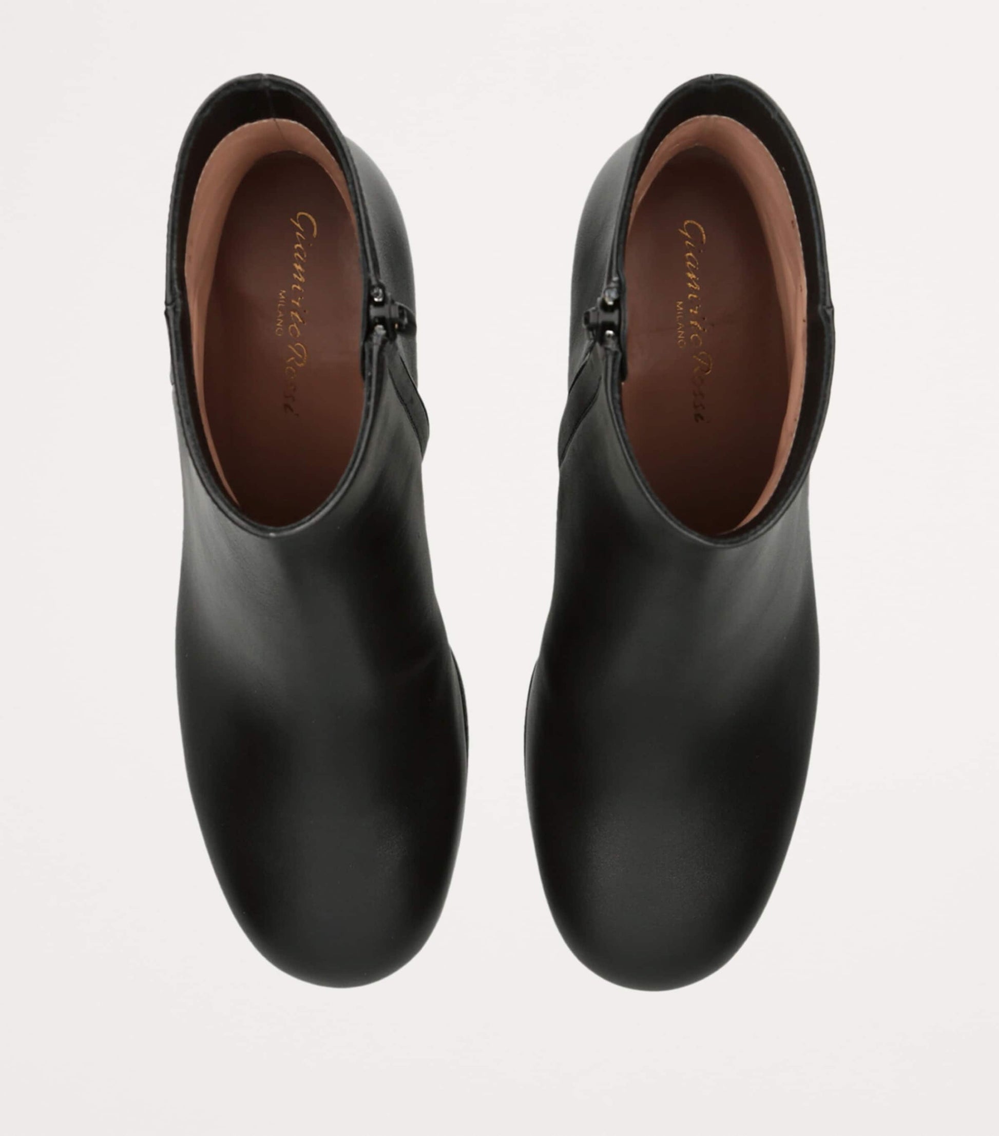 Gianvito Rossi Black Leather Vitello Glove Ankle Boots 45