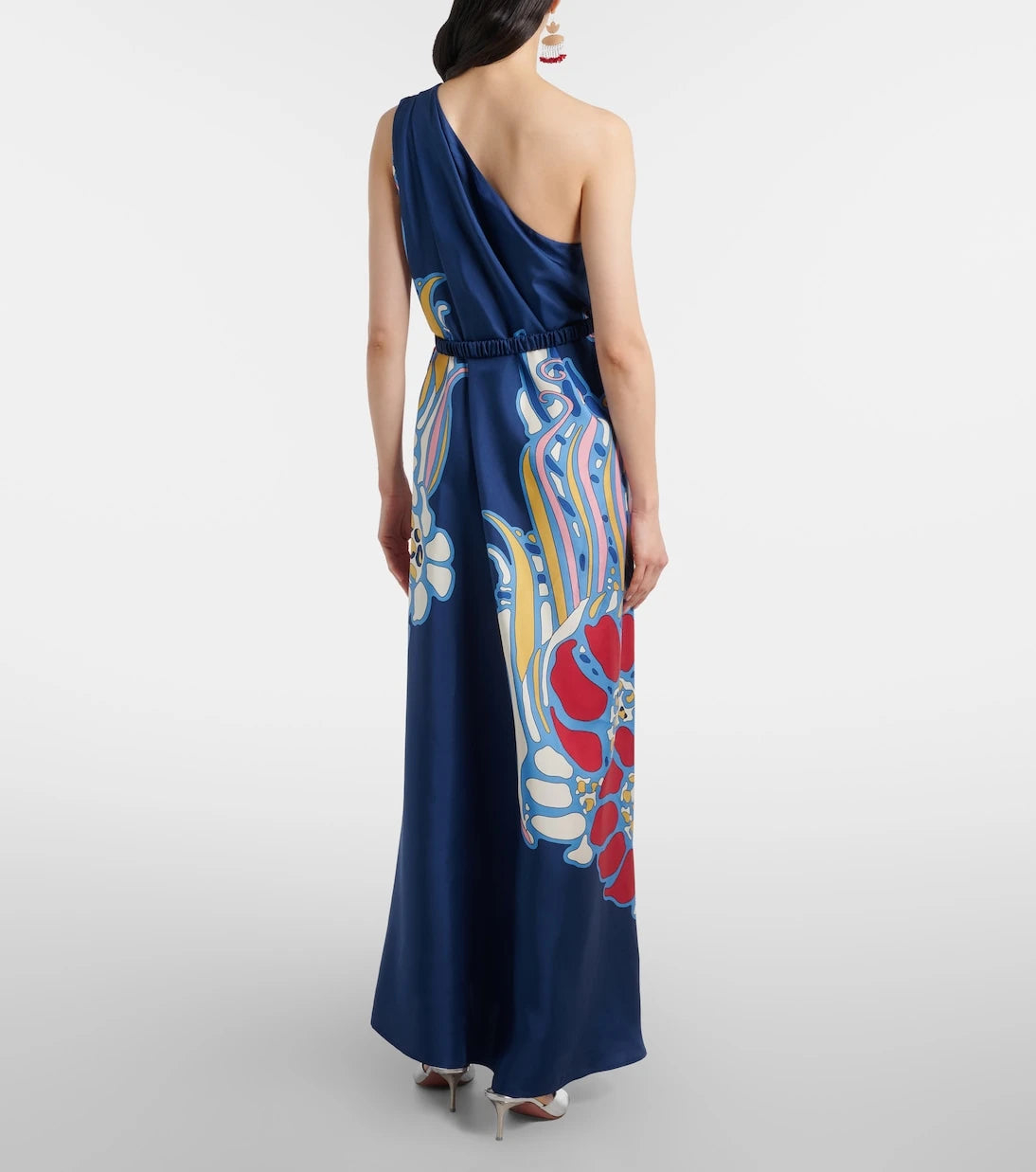 La DoubleJ - Roy printed one-shoulder silk twill maxi dress