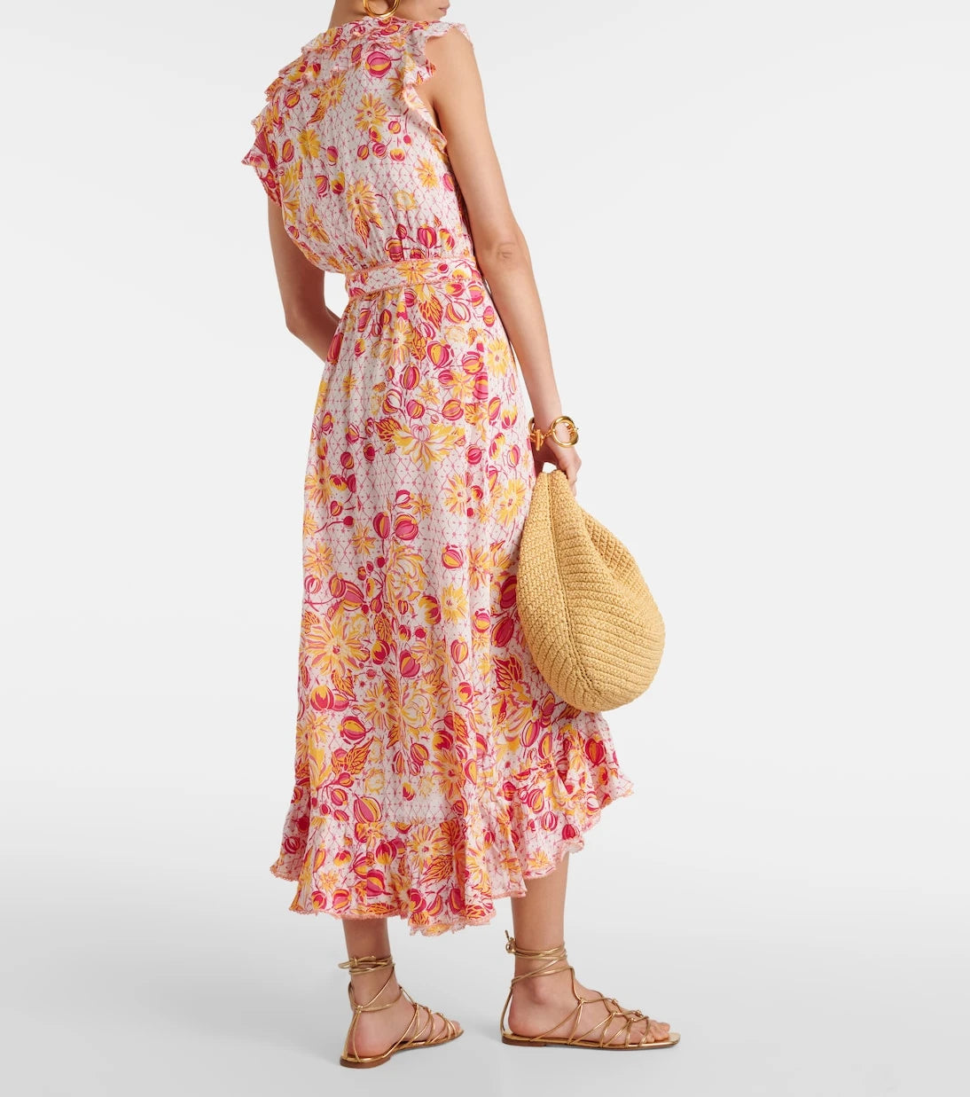 Poupette St Barth - Aude ruffled floral wrap dress