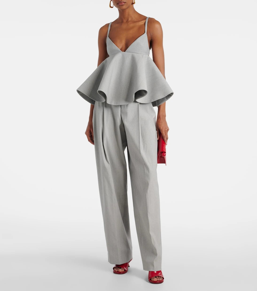 Jacquemus - Curzio mid-rise jersey wide-leg pants