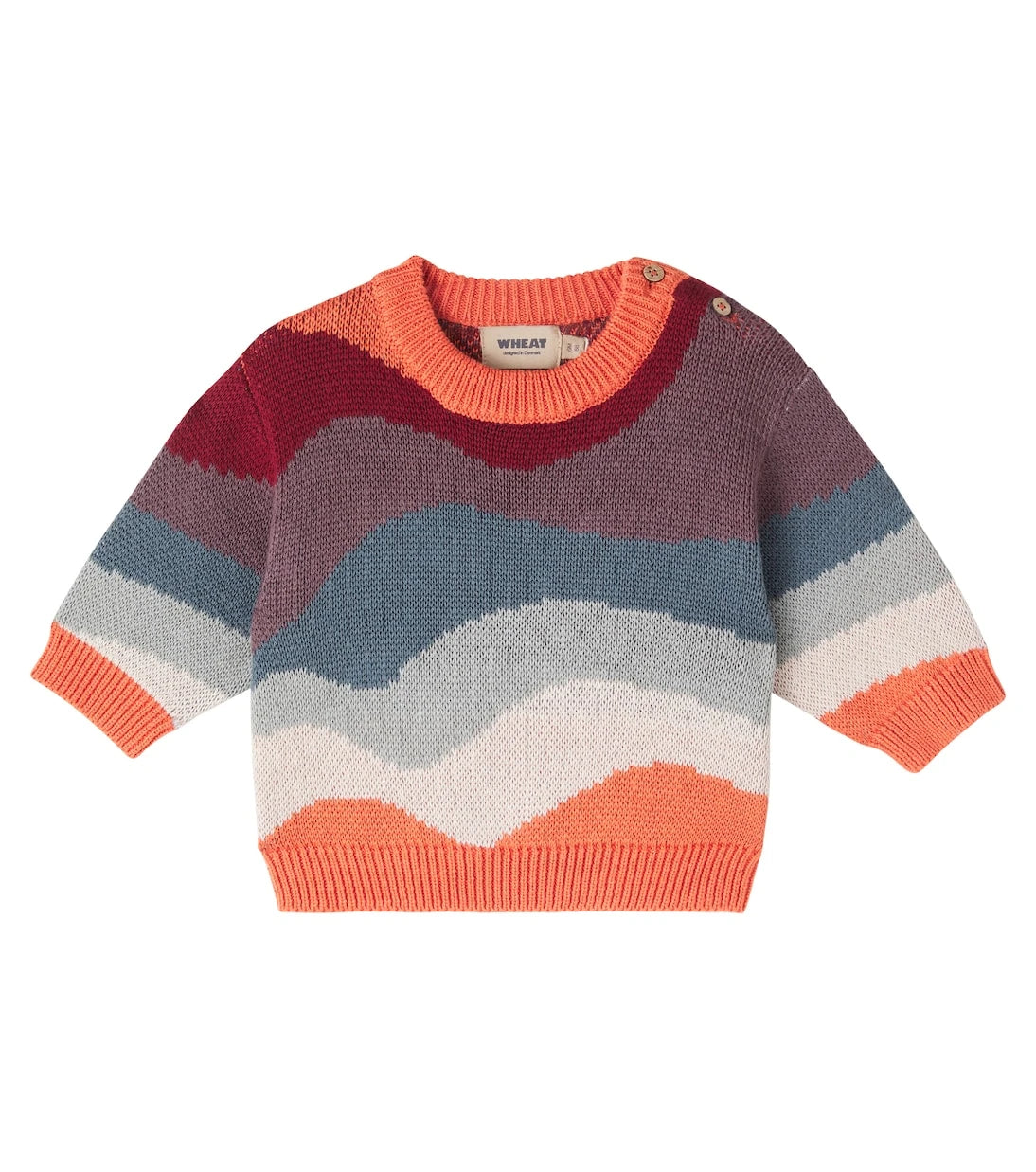 Wheat - Baby Knud cotton jacquard sweater