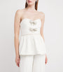 Organza Bow Peplum Jumpsuit WHITE