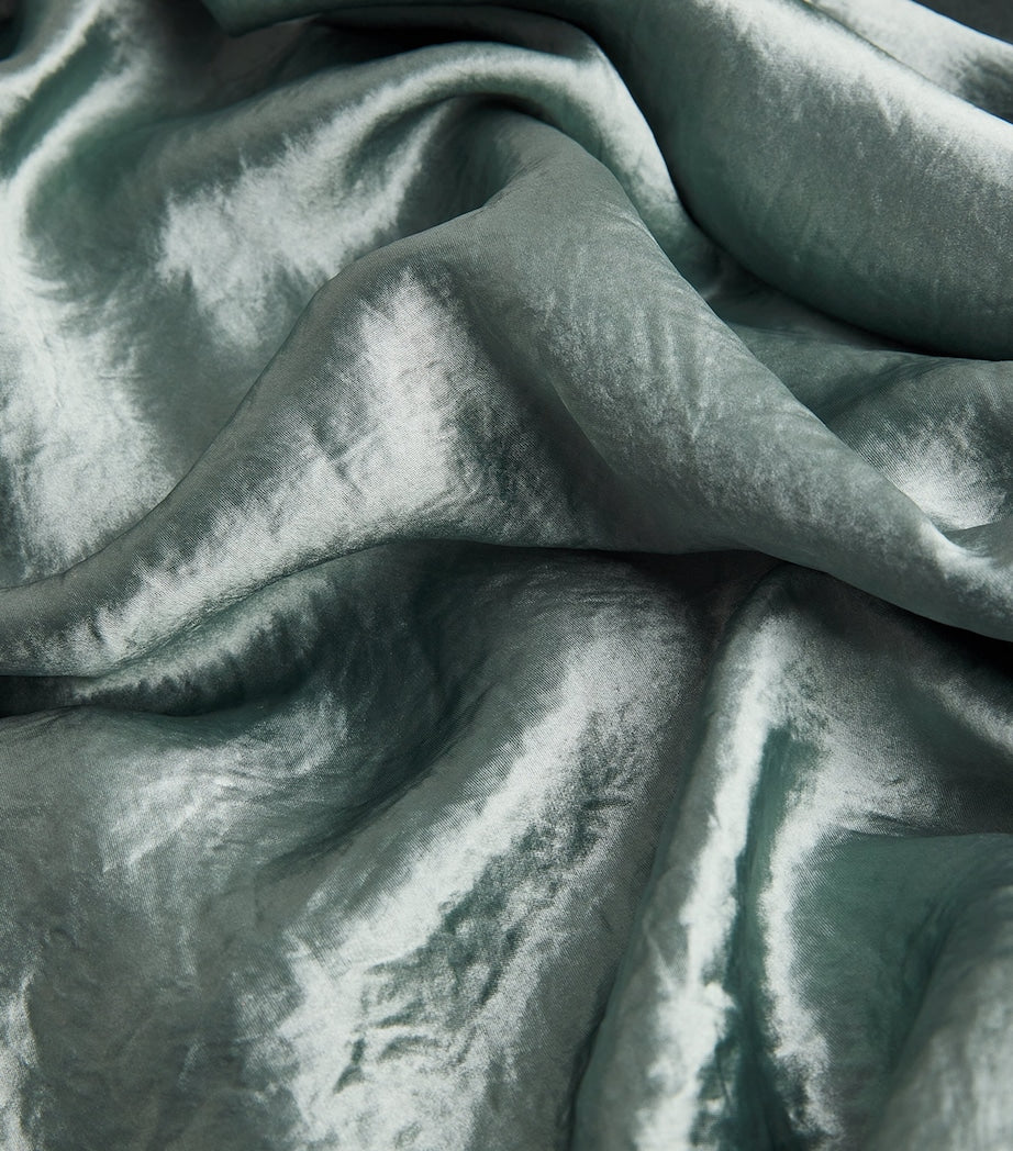 Vince Green Satin Crinkled Bias-Cut Maxi Skirt