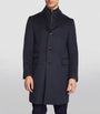 Navy Virgin Wool Overcoat