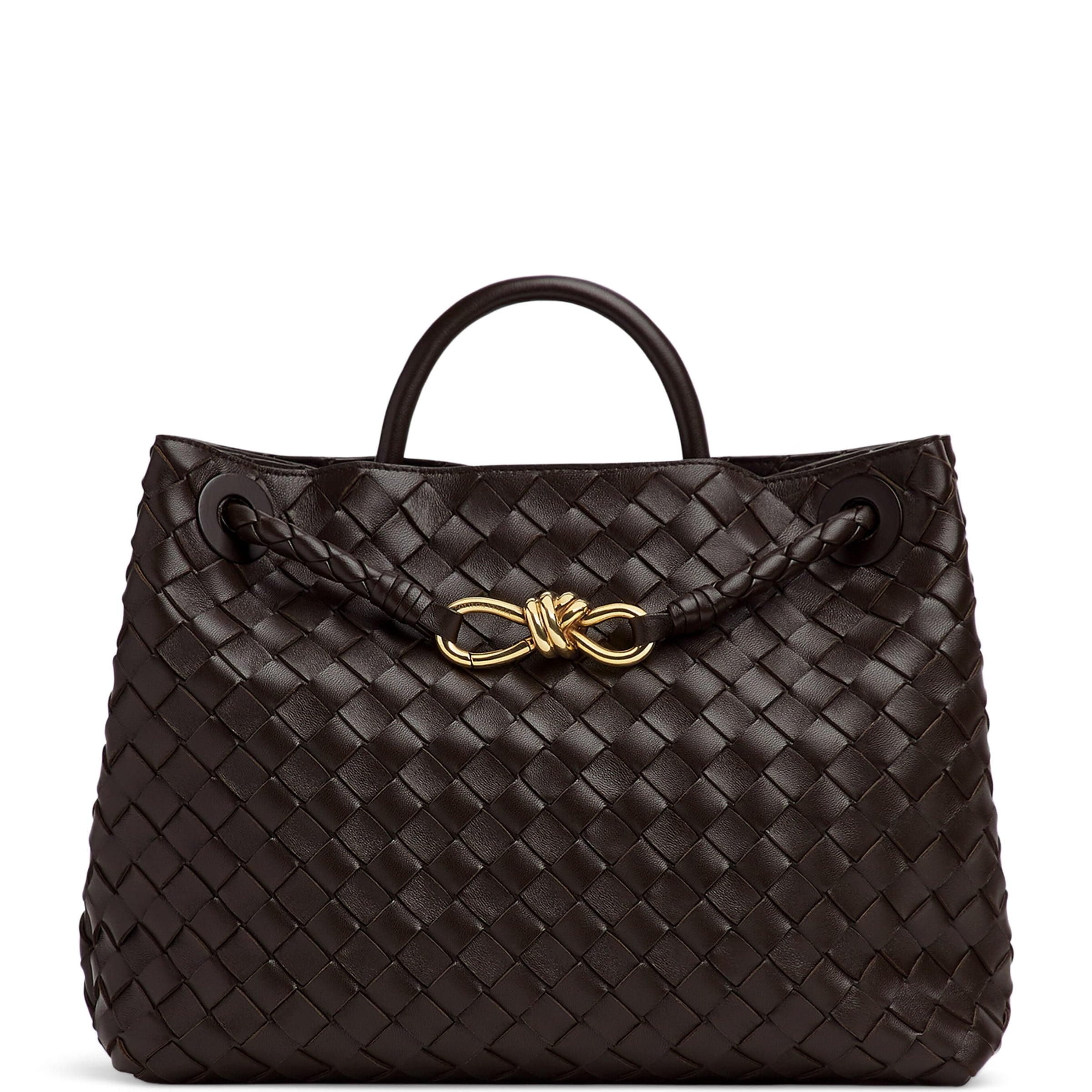 Bottega Veneta Grey Leather Andiamo Top-Handle Bag