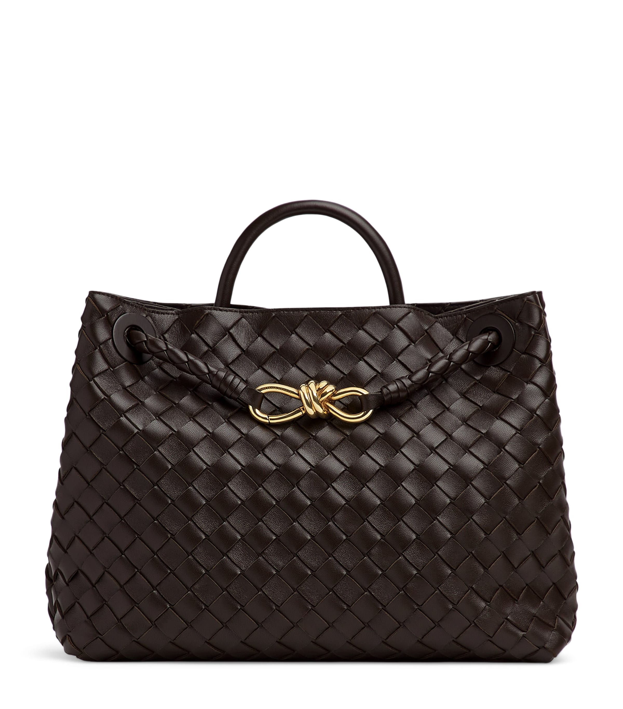 Bottega Veneta Grey Leather Andiamo Top-Handle Bag