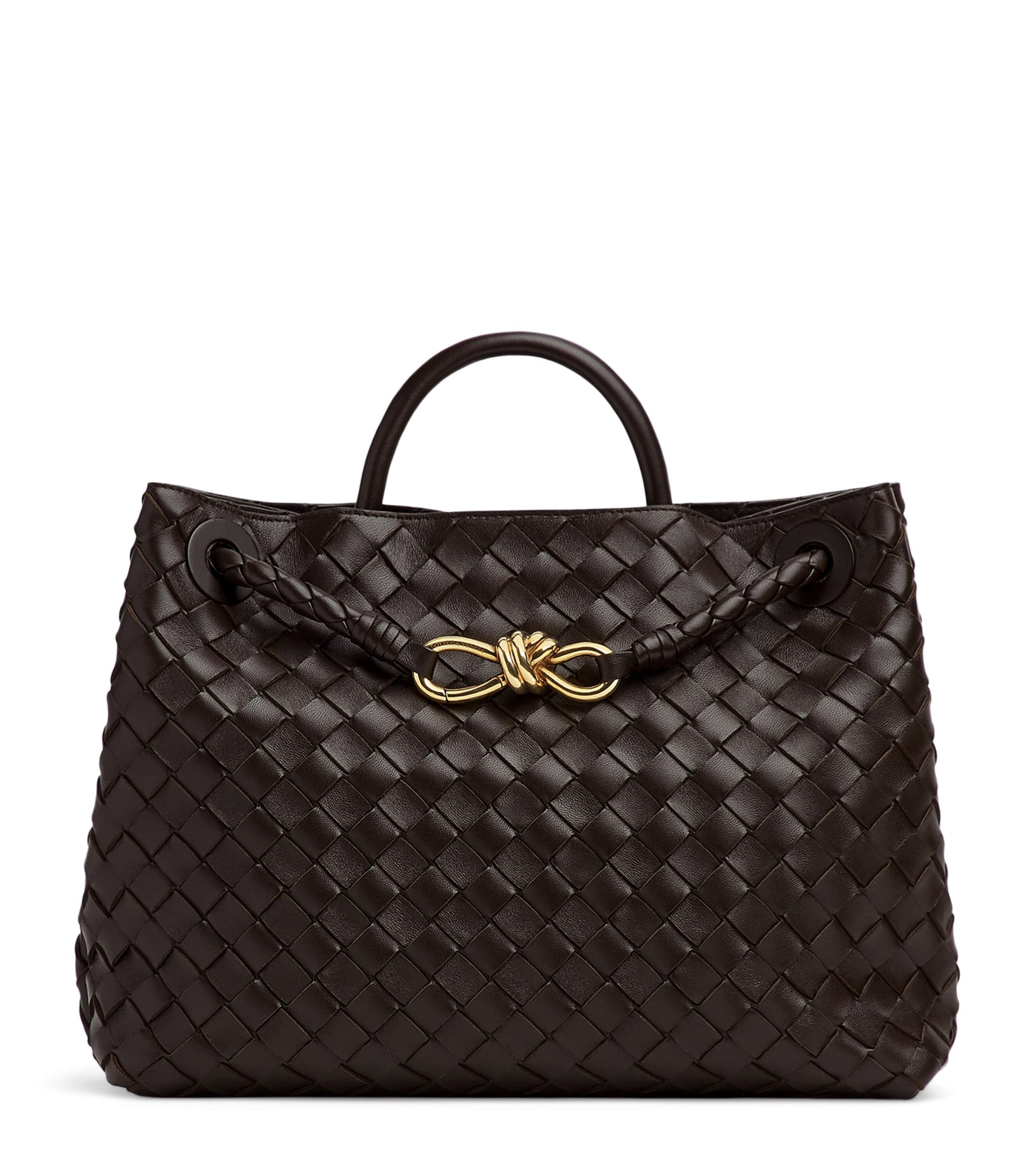 Bottega Veneta Grey Leather Andiamo Top-Handle Bag