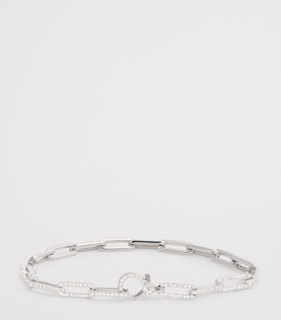 White Gold and Diamond Pavé Link Bracelet