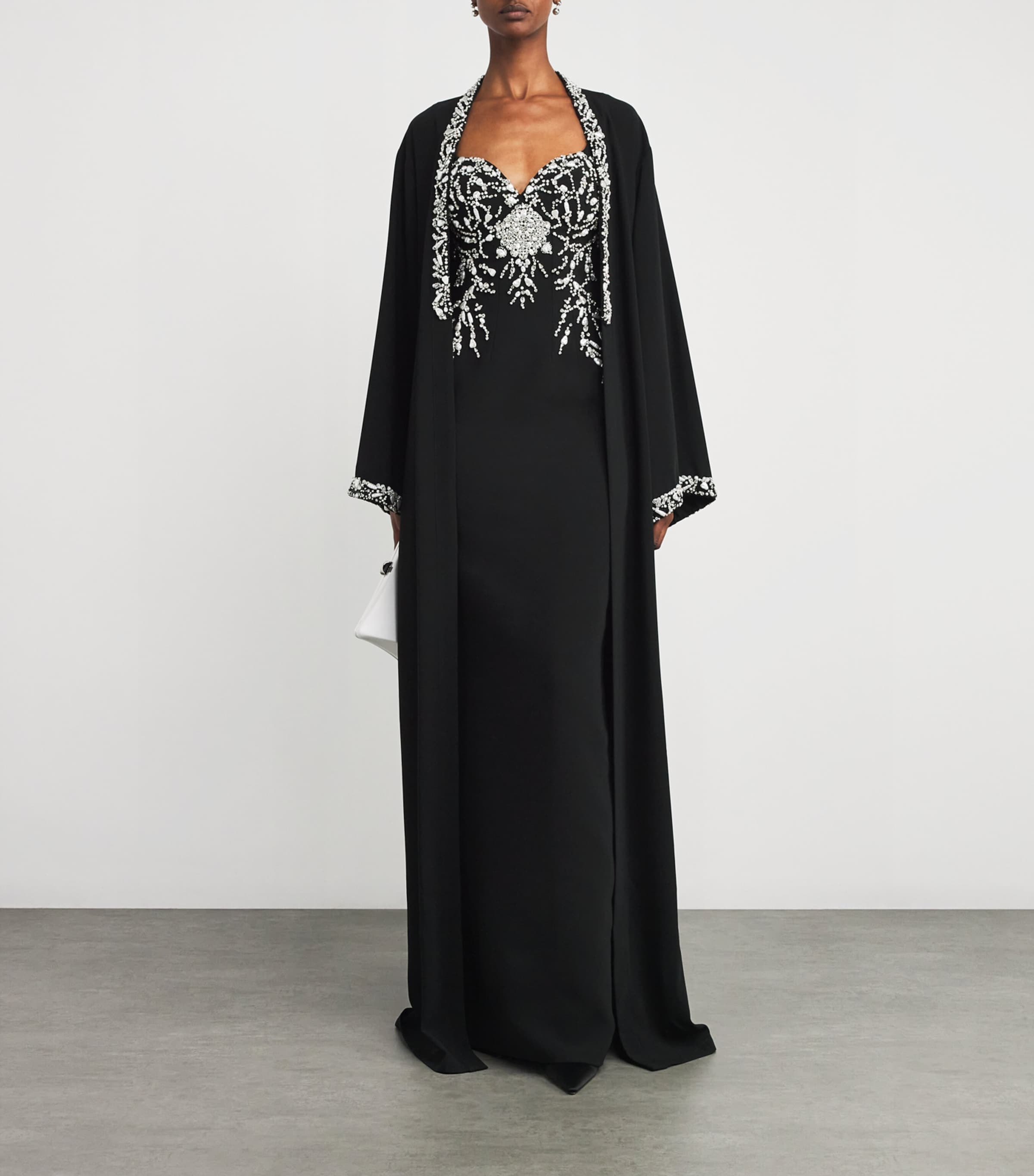 Zuhair Murad Black Pearl-Embellished Robe