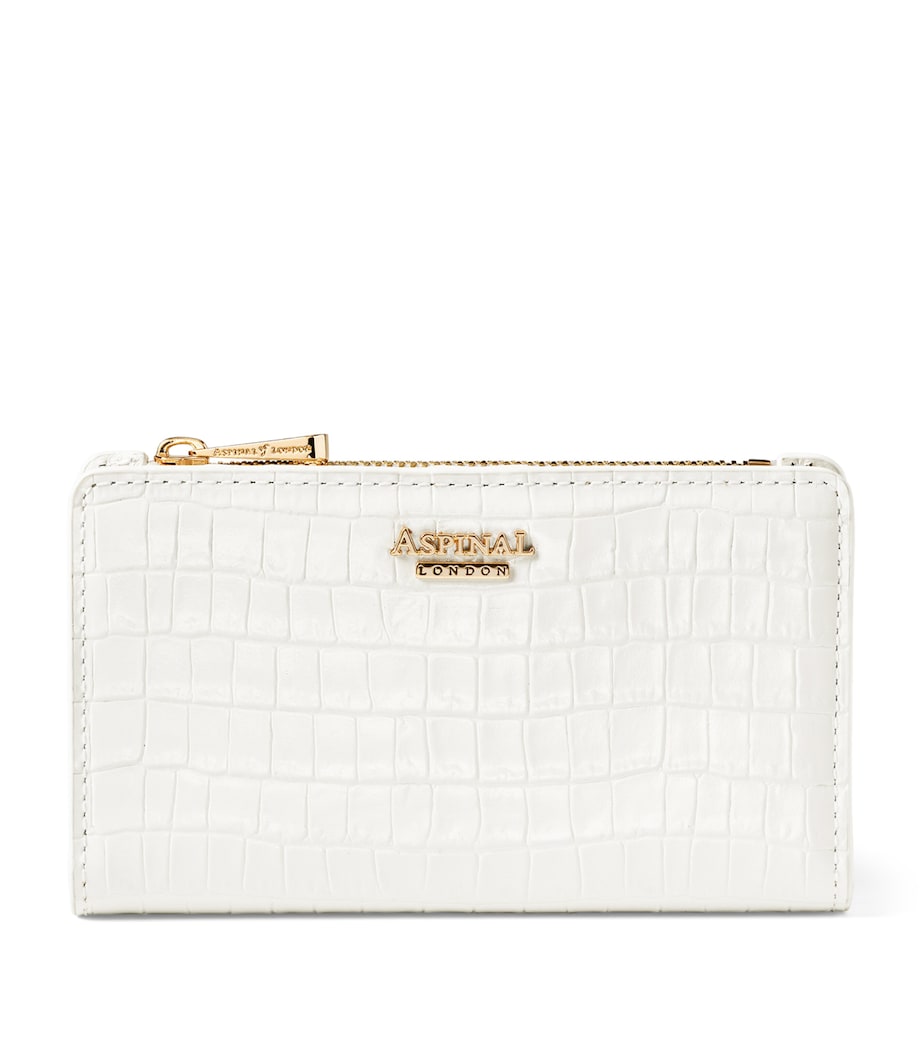 White Croc-Embossed Leather Mayfair Wallet