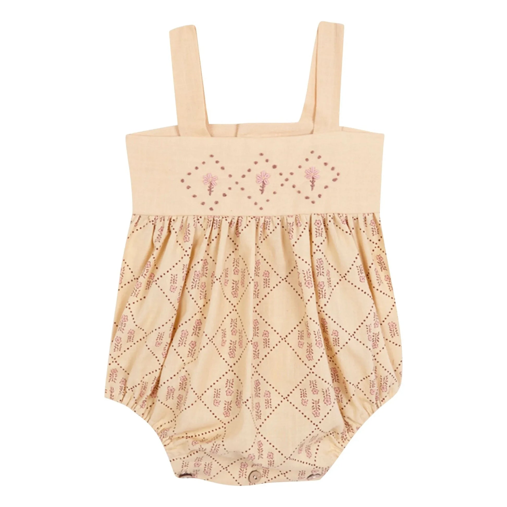 birinit - Castelflorite embroidered romper | Honey