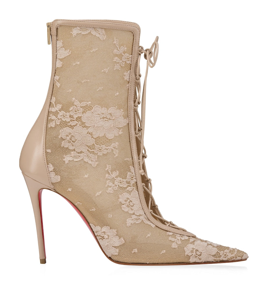Christian Louboutin Red Km Lace Booties 100
