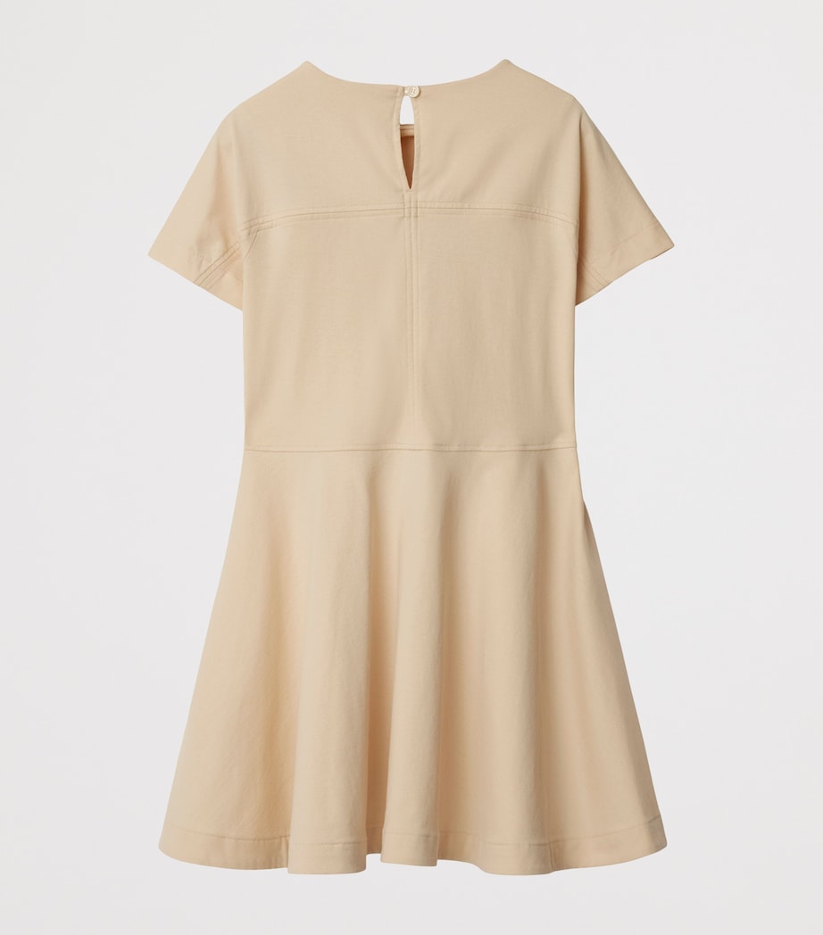 Burberry Kids Beige Cotton Check Label Dress (3-12 Years)