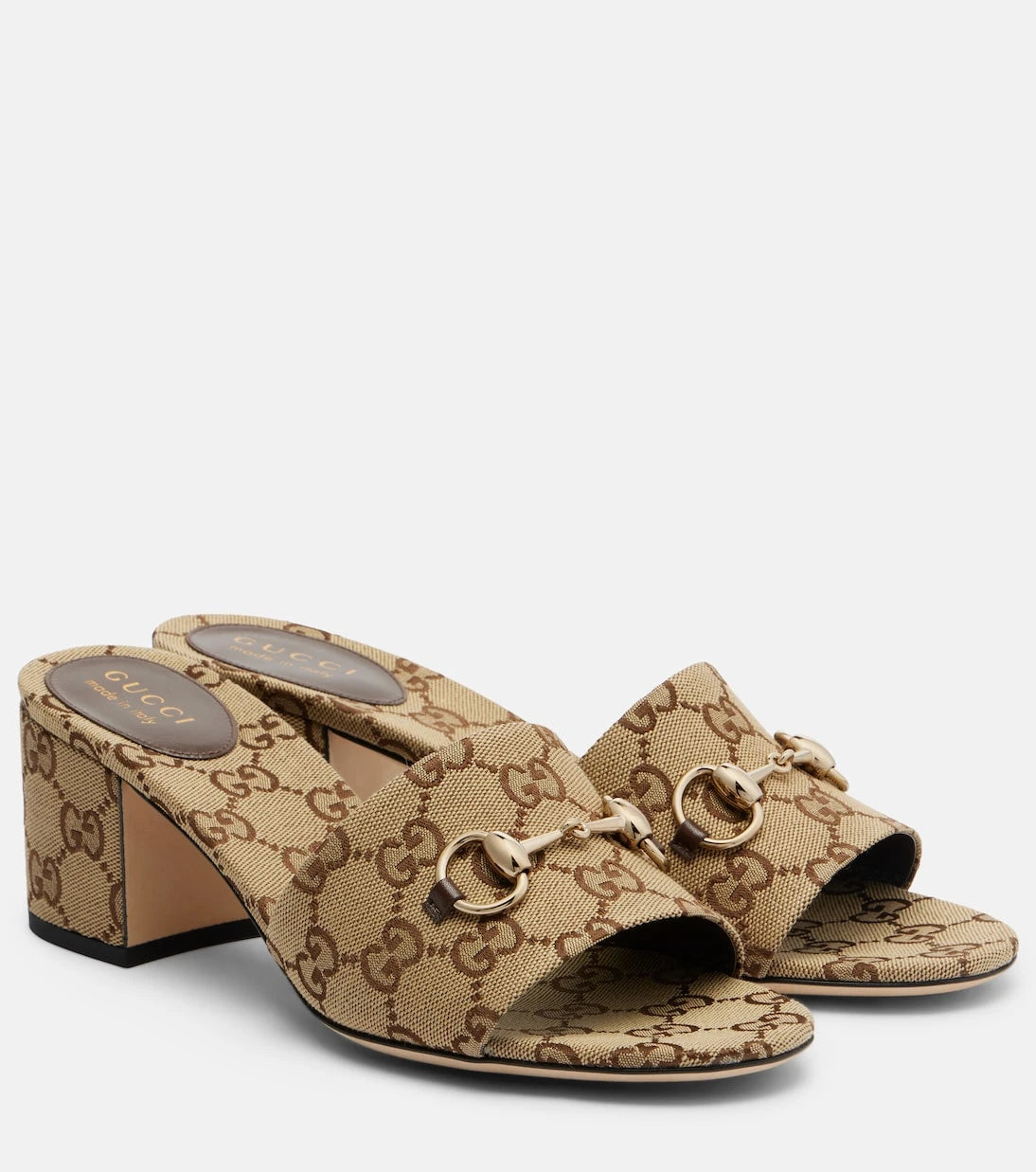 Gucci - Horsebit GG Canvas mules