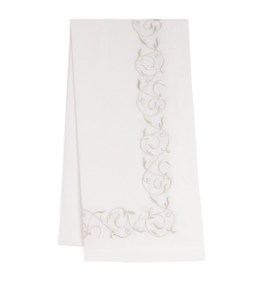 Dea Linen Embroidered Scroll Table Runner (50cm x 210cm)