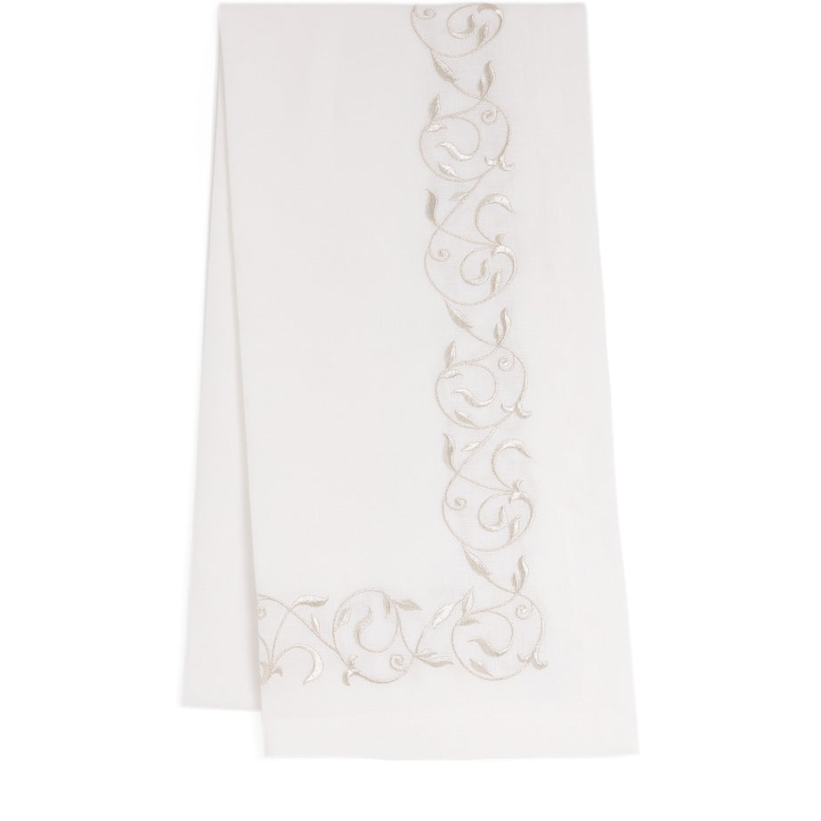 Dea Linen Embroidered Scroll Table Runner (50cm x 210cm)