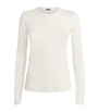Ivory Cotton-Silk Long-Sleeve T-Shirt