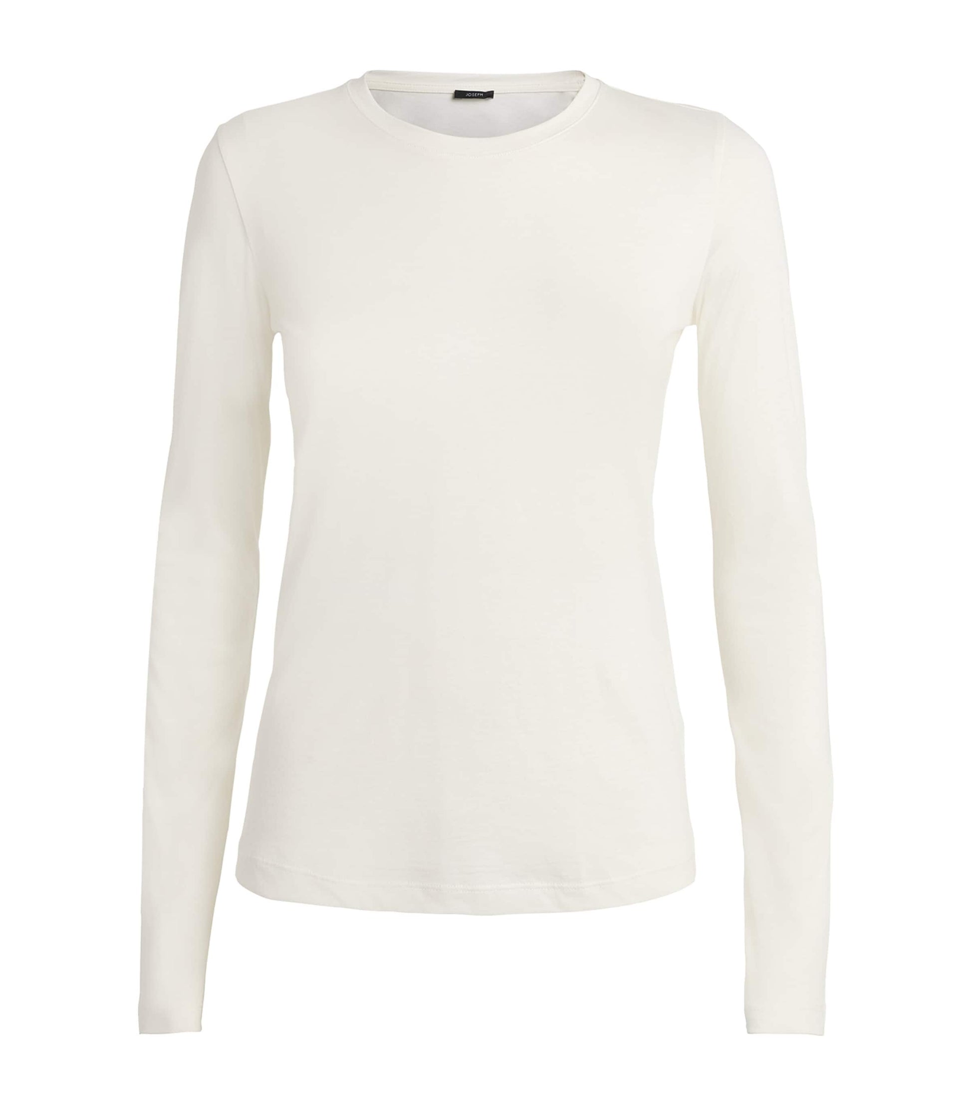 Ivory Cotton-Silk Long-Sleeve T-Shirt